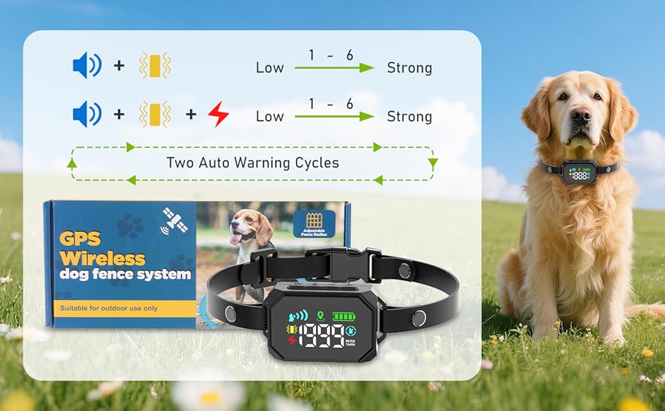 【NewYear2026】GPS Wireless Dog Fence, Electric Fence for Dogs, Perimeter Collar Fence System, Radius 33-1999 Yards, IPX7 Waterproof, Beep Vibration Shock Correction, for Pets Over 18 Lbs 【NewYear2026】GPS Wireless Dog Fence, Electric Fence for Dogs, Perimeter Collar Fence System, Radius 33-1999 Yards, IPX7 Waterproof, Beep Vibration Shock Correction, for Pets Over 18 Lbs