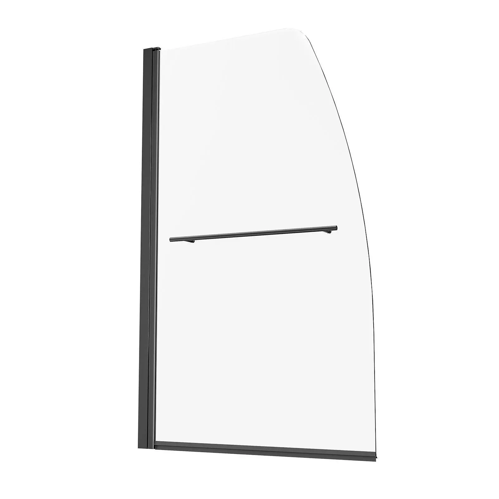 【SummerFinds】Frameless Bathtub Shower Door 34 in. W x 55 in. H 180° Rotatable Door Black