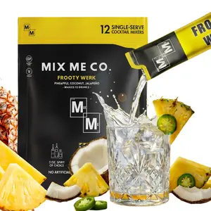 Pineapple, Coconut & Jalapeño Cocktail & Mocktail Mixer   - 12 Single-Serve Liquid Spirit Enhancers for Tequila & Dark Rum - Bright Refreshing Tropical Blend - Just add spirit, stir, and sip!