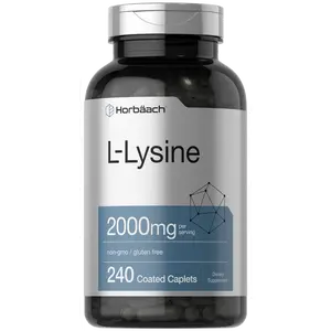 Horbäach L-Lysine | 2000mg | 240 Caplets | Vegetarian, Non-GMO, and Gluten Free Supplement