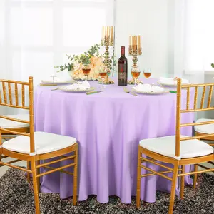 120" Seamless Round Premium Polyester (240 GSM) Tablecloth - Lavender (1pc)
