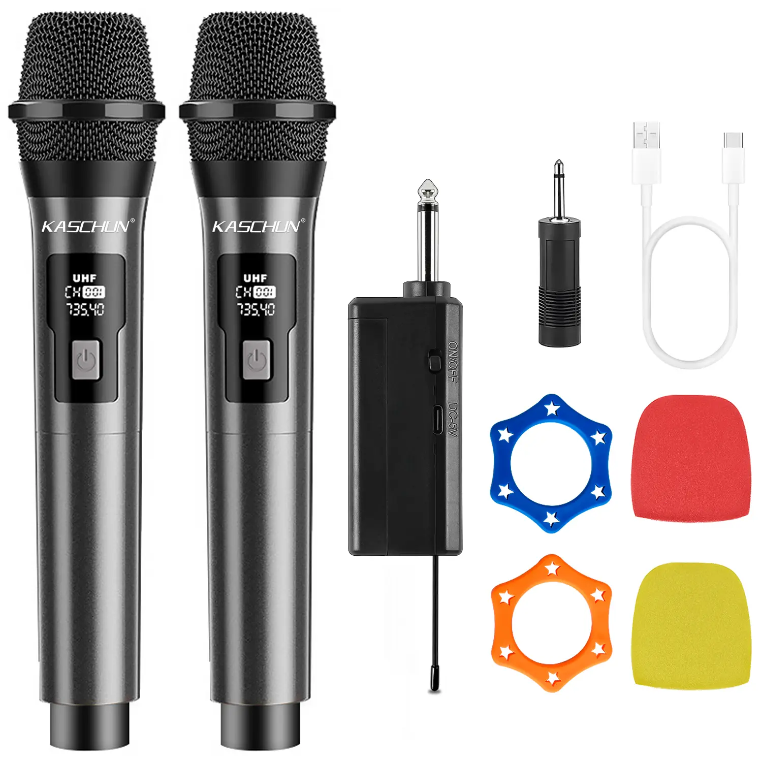 Kaschun 2.4GHz Wireless Audio Microphone—a rechargeable, plug-and-play microphone ideal for parties, home use, music events, and accessories