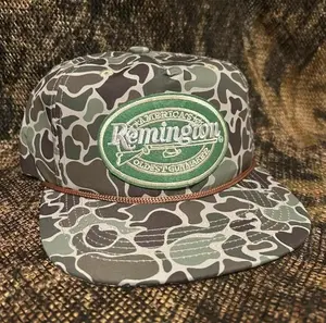 Remington Camouflage Snapback, Hunting Patch Retro Camo Rope Brim Snapback Hat, Ideal Gift For Hunter, Gift For Him