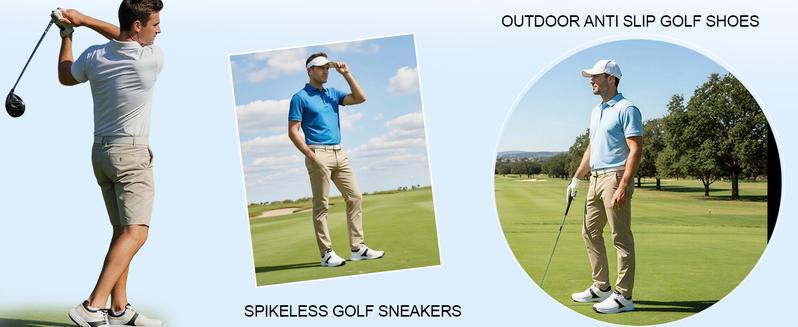 Golf Shoes Mens Waterproof Professional Outdoor Spiked Golf Cleats for Men