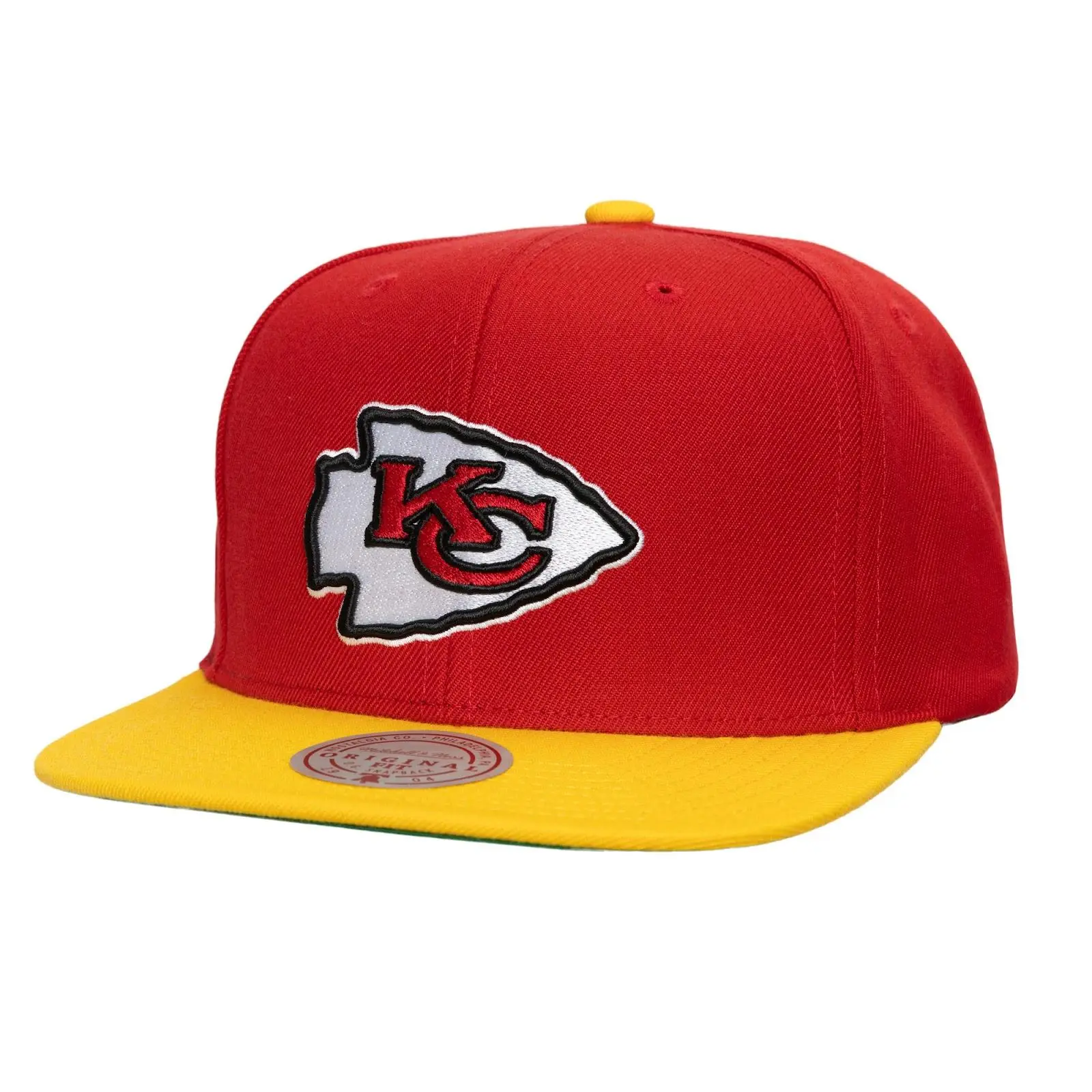 Kansas City Chiefs Red Team Ground 2.0 Snapback Hat NFL Throwback Cap Adjustable Fan Gear Mitchell & Ness