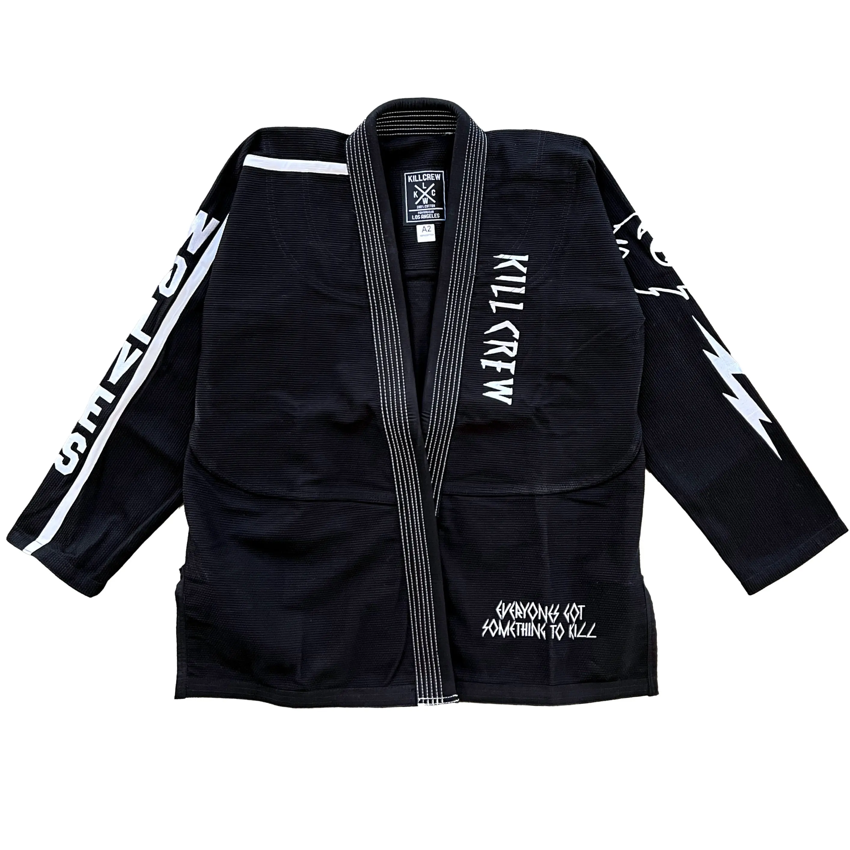 Kill Crew Jiu Jitsu Gi Set, 450 GSM Pearl Weave Top & 10oz Canvas Pants, Durable Gym Wear for BJJ Training with Reinforced Stitching, Performance
