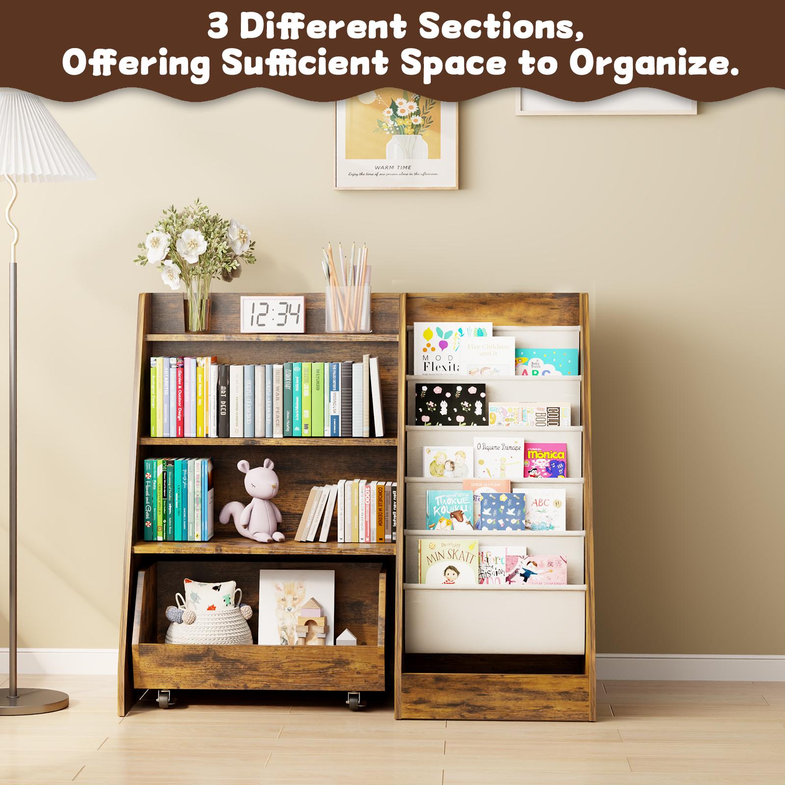 【LIVE】4-Tier Rolling Toy Storage Cabinet for Kids - 5 Layer Sling Toddler Furniture, Baby Furniture Book Rack, Organizing Nursery, Wooden Home Storage with Wheels 【LIVE】4-Tier Rolling Toy Storage Cabinet for Kids - 5 Layer Sling Toddler Furniture, Baby Furniture Book Rack, Organizing Nursery, Wooden Home Storage with Wheels