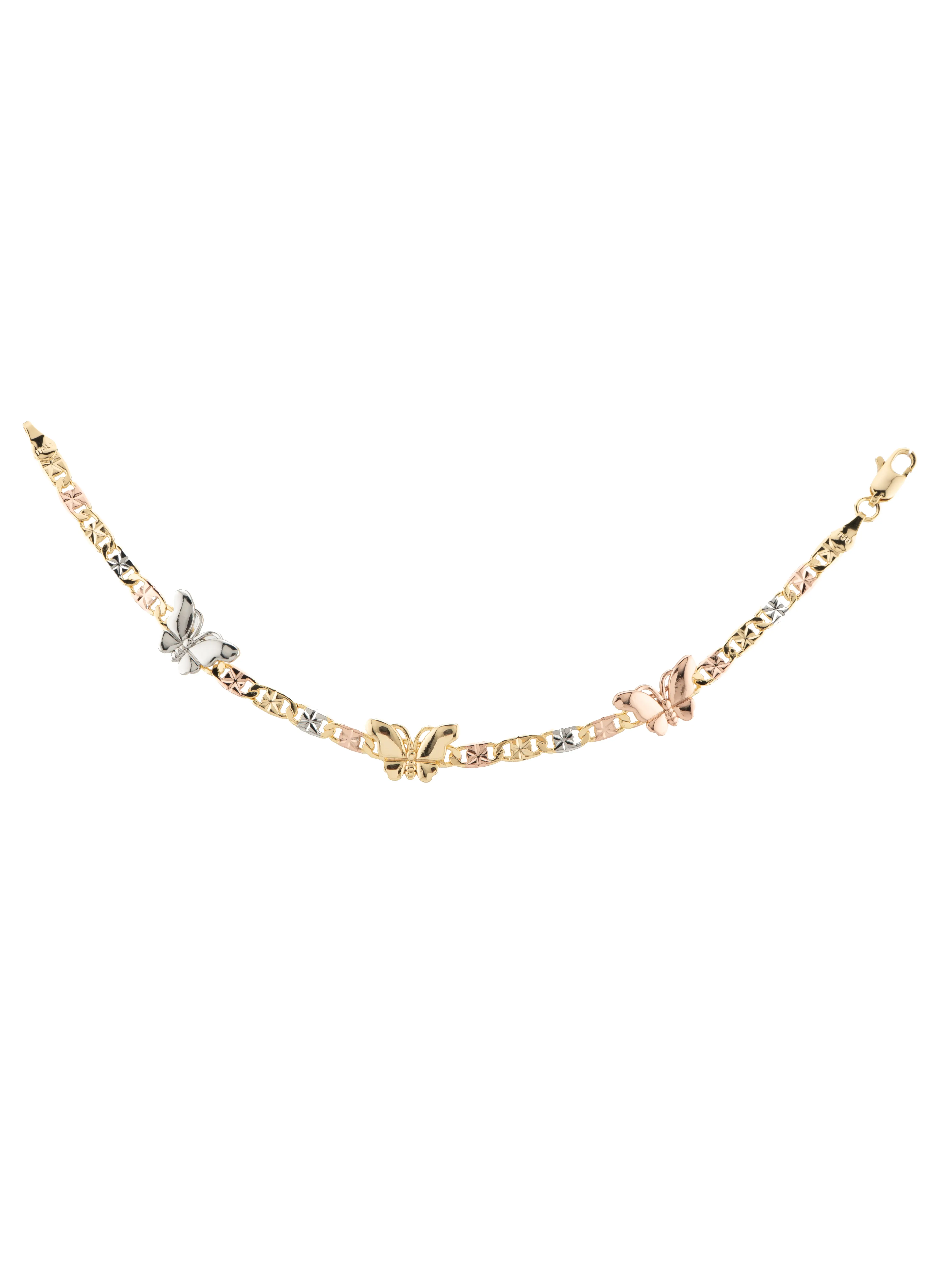 New 7.5-inch gold-plated bracelets with beautiful butterfly or heart designs, also available in other colors. Perfect gift for Valentine's Day.