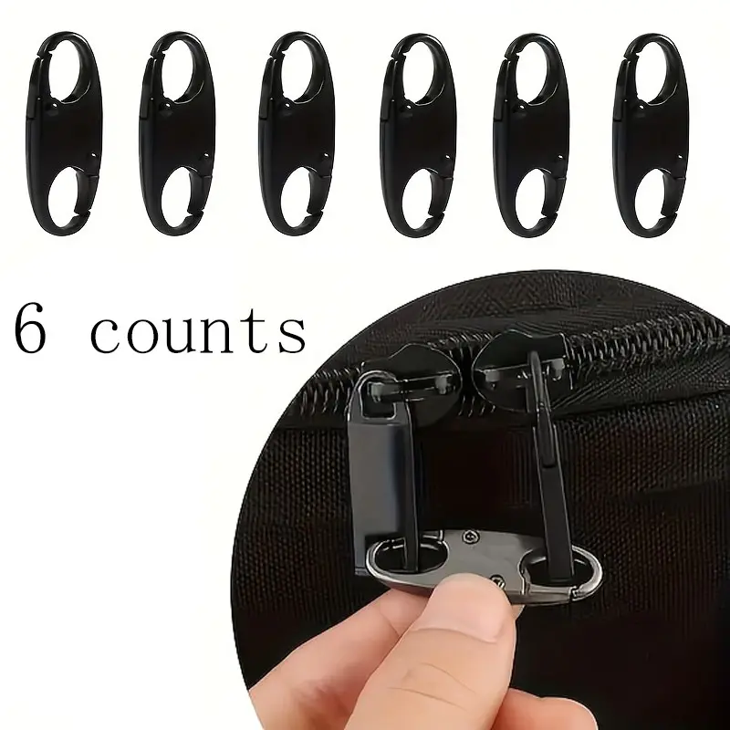 6pcs Anti-Theft Security Zipper Set with Universal Dual Lock Design, Durable, Material, Versatile, Multiple Uses, Outdoor, Ideal for Luggage, Metal Crafts, Sewing, Knitting, Fishing, Camping, Six Count