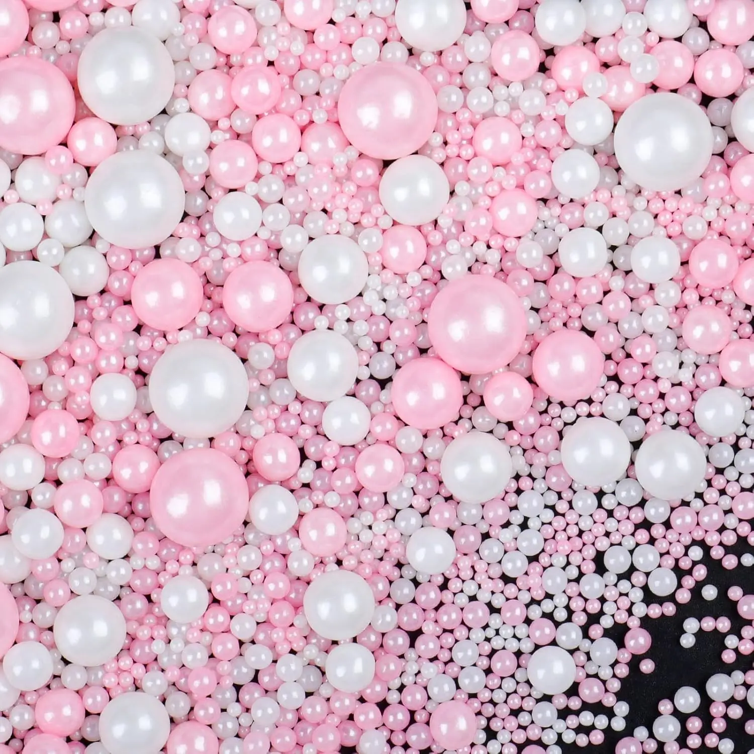 4.6oz Edible Pink and White Pearl Sprinkles - Sugar Candy Baking Decorations for Cakes, Cookies, Cupcakes, Valentines Party Supplies
