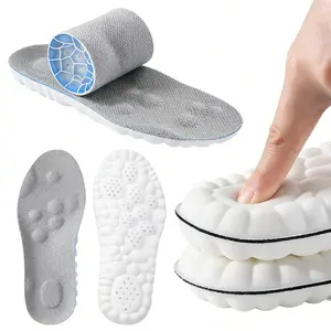 Anti-Fatigue 4D Cloud Insoles, High Elastic Shock Absorption Soft Insoles for Foot Pain Relief Men & Women