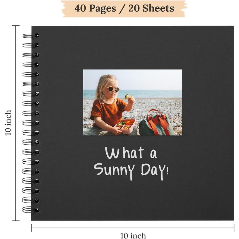 Scrapbook DIY Scrapbook Album Hardcover Kraft Paper Scrap Book Photo Albums 40 Pages Perfect for 4x6 / 5x7 Photos Memory Book for Family, Wedding  Valentine's Gift for bf