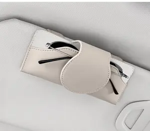 Magnetic Sunglass Holder for Car Visor Clip, Leather Car Glasses Holder, Visor Accessories Eyeglasses Holder Glasses Storage Case