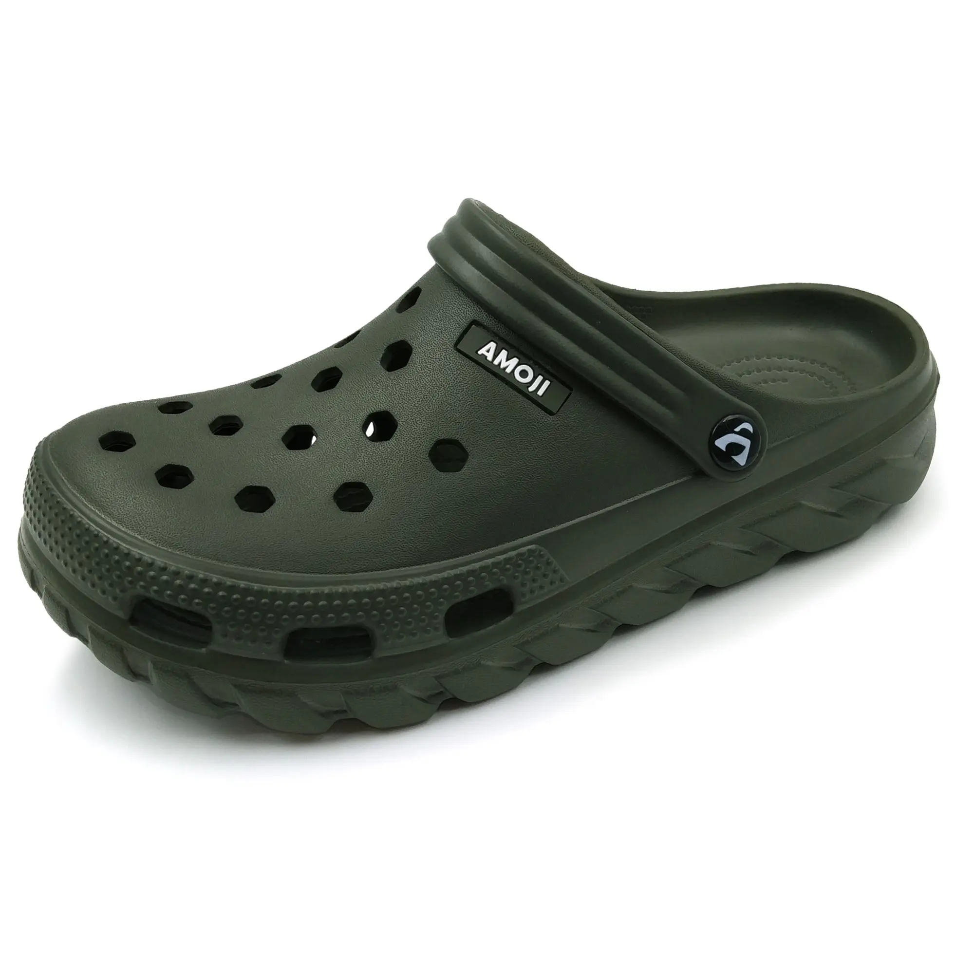 Amoji Unisex Purple Flat Garden Clogs Gardening Shoes Yard Slippers Slip In Closed Toe Clogs AA1521 Comfort Walking Shoes for Men & Women Casual House Slippers