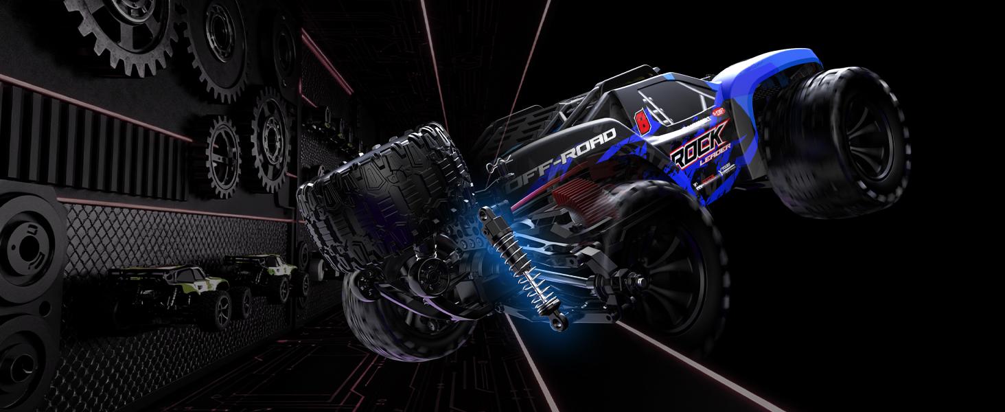 DEERC 1/12 RC Cars 45KPH, 4WD High Speed Short Course RC Truck, Off-Road All Terrain Remote Control Car with 2 Rechargeable Batteries & Spare Tire DEERC 1/12 RC Cars 45KPH, 4WD High Speed Short Course RC Truck, Off-Road All Terrain Remote Control Car with 2 Rechargeable Batteries & Spare Tire