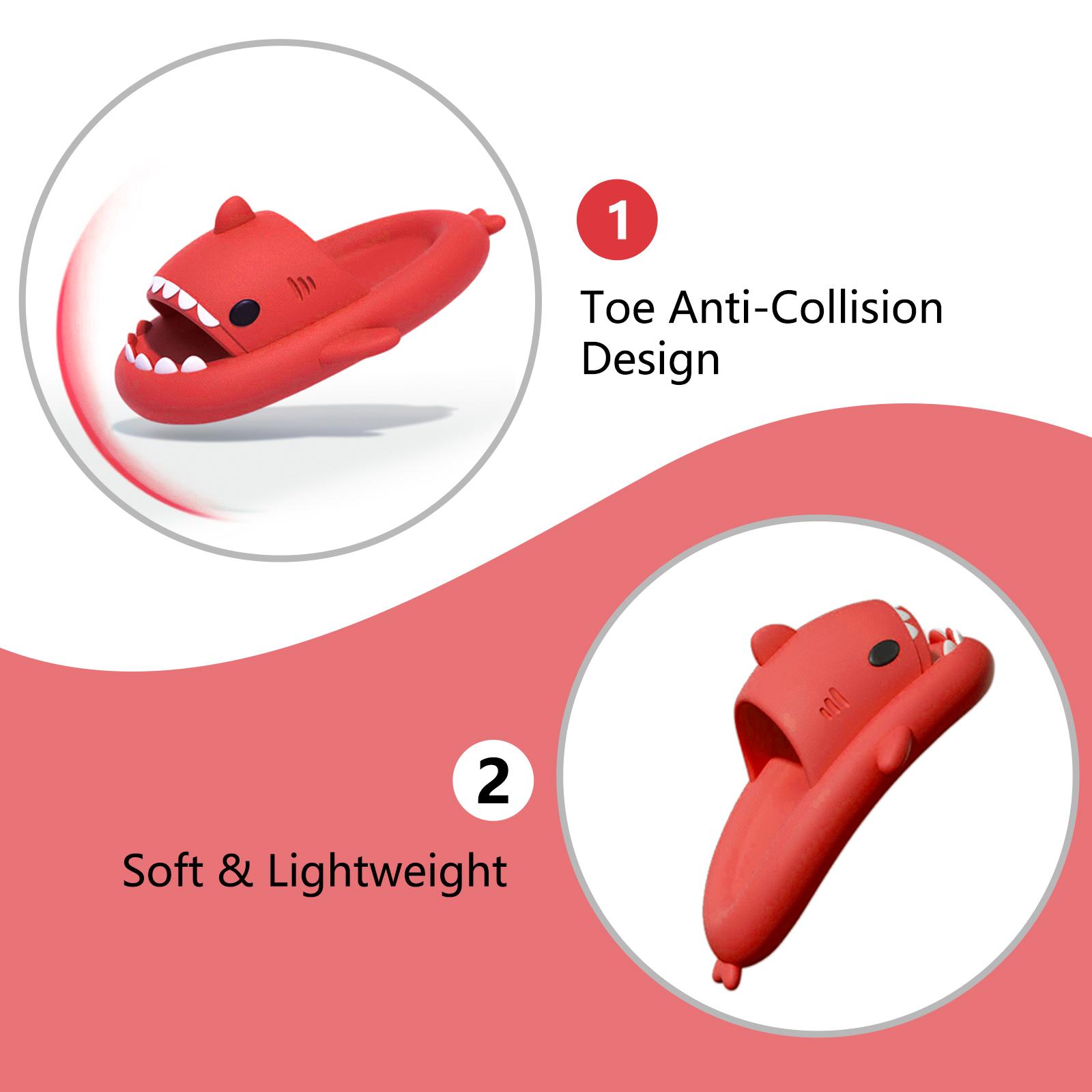 Shark Slides for Women and Men, Cute Shark Slippers Adult Youth Cloudy Summer Soft Lightweight Anti-Slip Thick Sole Beach House Cloud Cushioned Shower Slide Sandals Indoor Outdoor