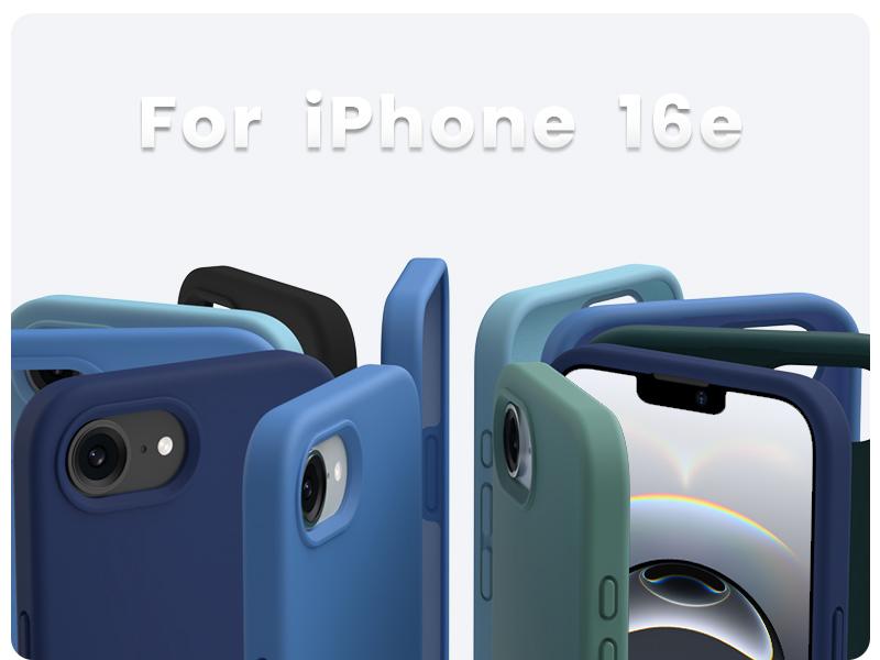 ORNARTO Compatible with iPhone 17e 16e Case 6.1"（2025）,Slim Liquid Silicone 3 Layers Soft Gel Rubber Shockproof Protective Case with Anti-Scratch Microfiber Lining