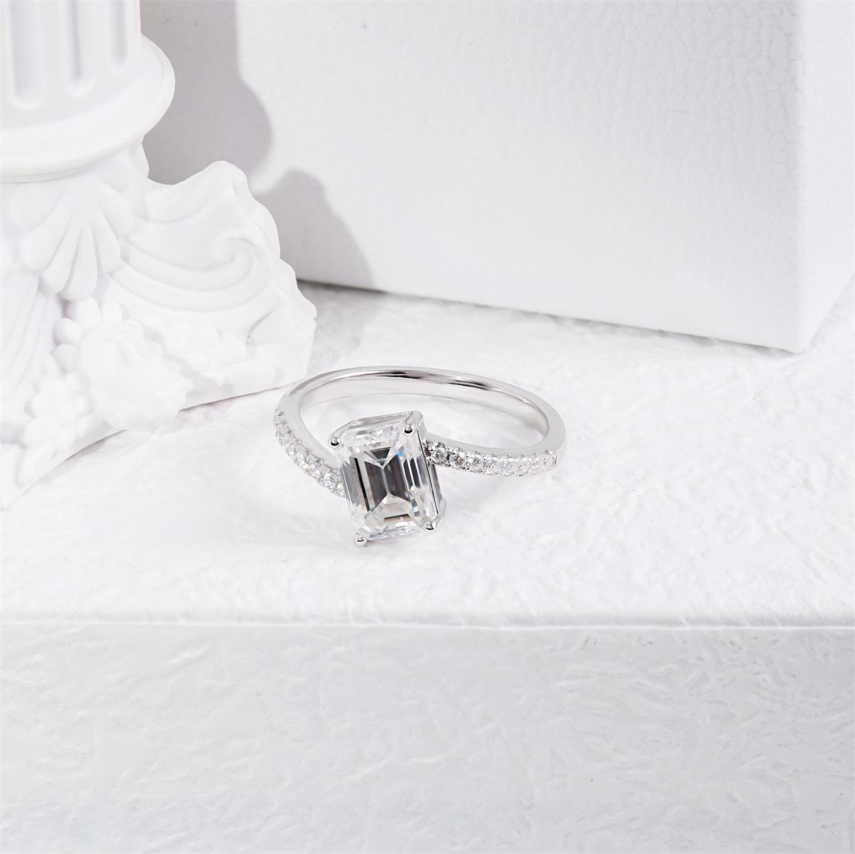 Delzzad 2ct Sparkling Step Cut Engagement Ring Wedding Band Synthetic Moissanite S925 Ring Band Jewelry Perfect Birthday Engagement Wedding Anniversary Christmas Gift Delzzad 2ct Sparkling Step Cut Engagement Ring Wedding Band Synthetic Moissanite S925 Ring Band Jewelry Perfect Birthday Engagement Wedding Anniversary Christmas Gift