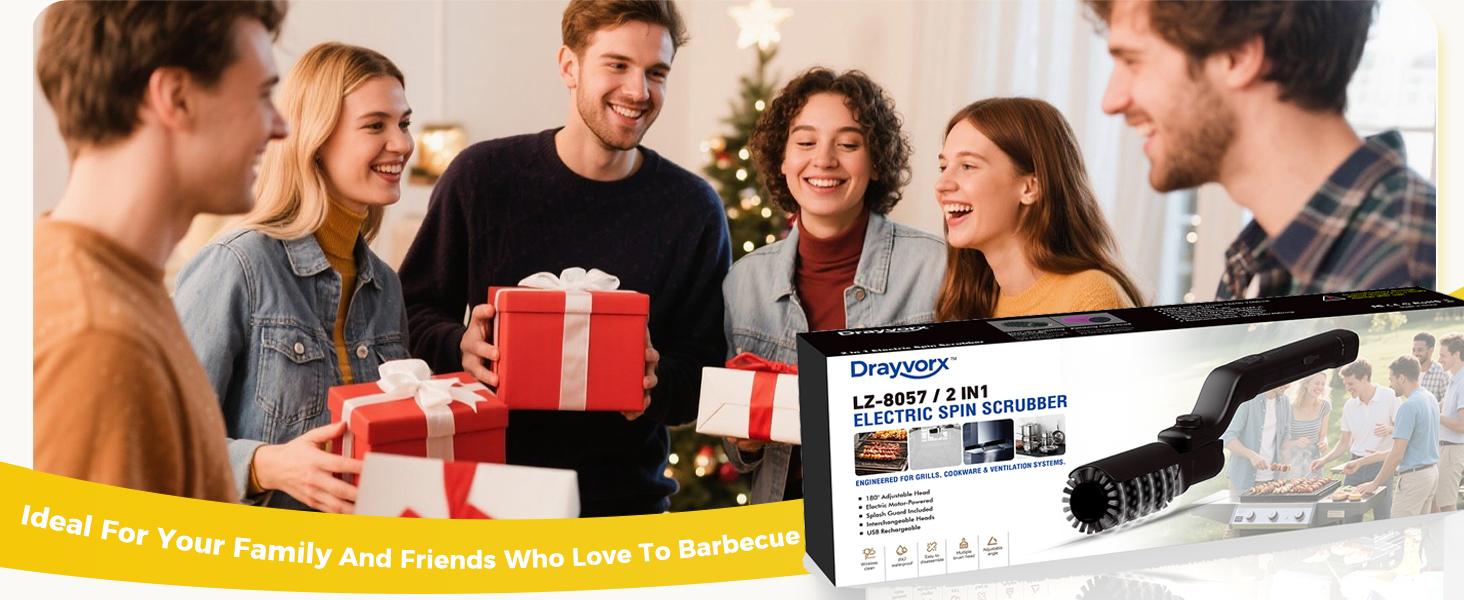 Electric BBQ Grill Brush Cordless and Rechargeable Stainless Steel Bristles,Two Replacement Cleaning Brushes,Adjustable Angle, Cleaning Rust, Grill, Dirt, Paint Removal, Welding Barbecue Accessories Barbecue Utensils