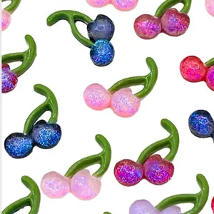 Shimmer- Cherry Mini Nail Charms for DIY, No Hole, Flat Back, Nail Art, Nail Charms, Hobbies-20ML
