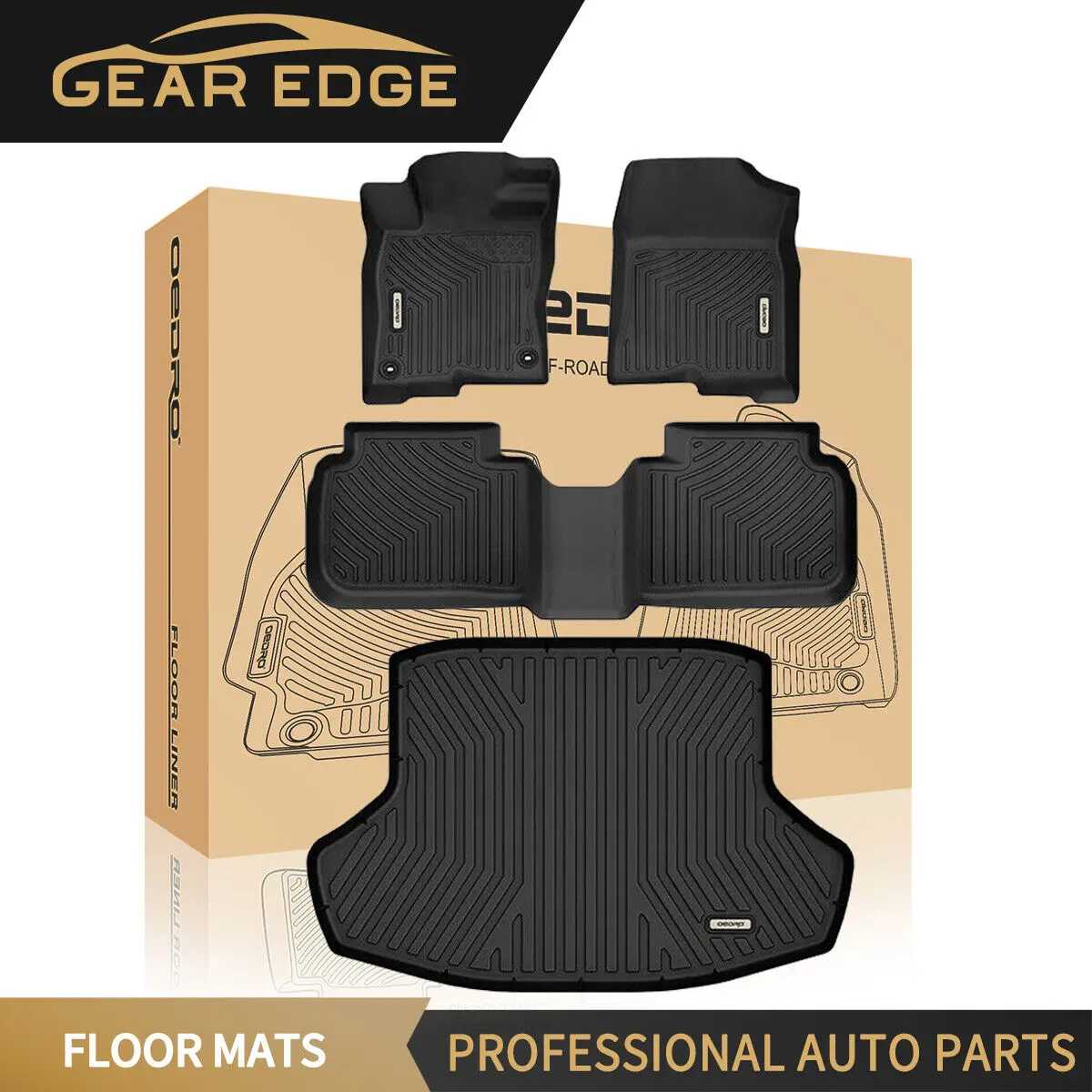 YITAMOTOR Floor Mats for Honda Civic Sedan 2022-2025 Custom Fit Black All Weather Front & Rear Row Trunk Liners Car Floor Mats Set