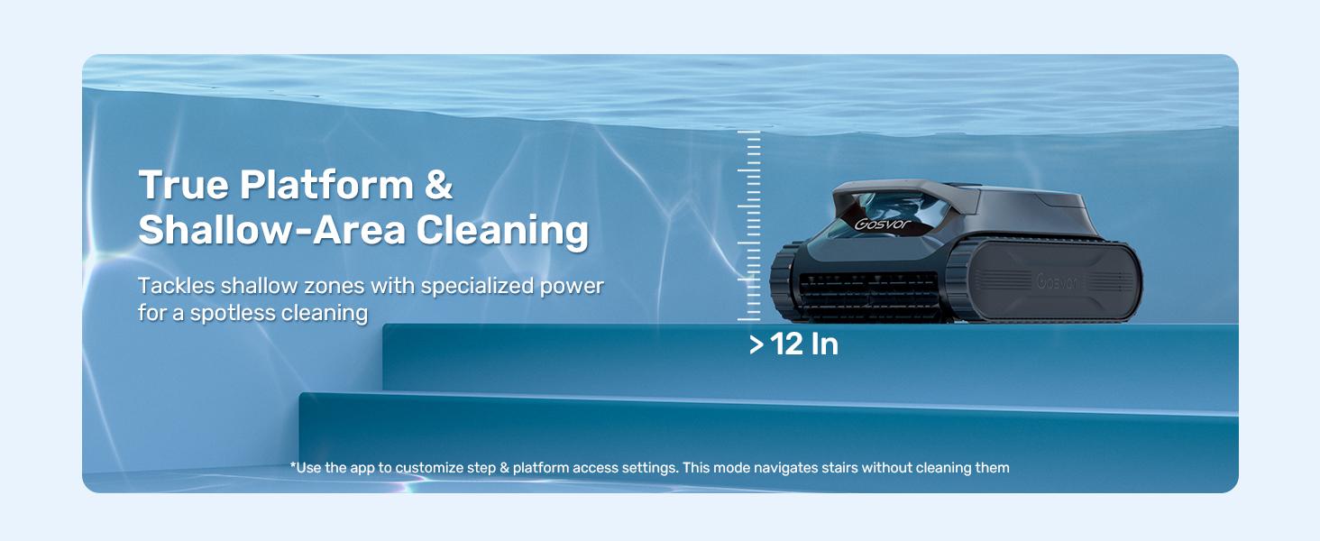 [2026 New] Gosvor Pool Vacuum LiteVac G1, Wall & Waterline & Platform Cleaning, Pool Vacuum, 15.2 lbs Ultra-Lightweight, Up to 200-Min Runtime, Double Filtration, Smart Navigation & App, For Pools up to 2153 sq.ft,back to school,back to school haul