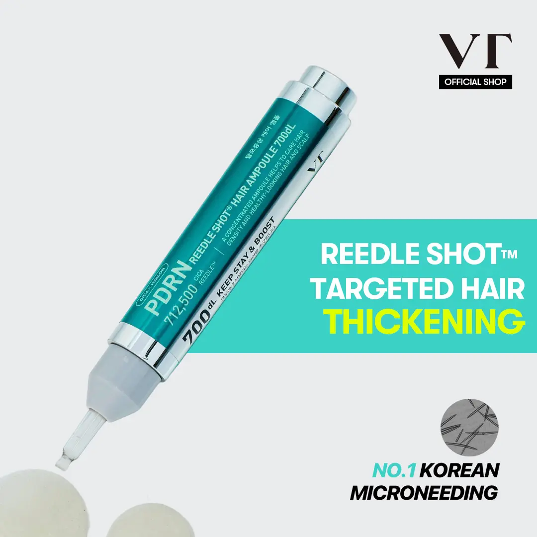[VT COSMETICS] #1 viral PDRN Reedle Shot Hair Ampoule with Liquid Microneedling, PDRN, Caffeine, Biotin & Rosemary Extract | Hair Strengthening, Lengthening, Thickening, Baby Hair & Daily Care | Scalp, Hairline, Roots | Korean Haircare