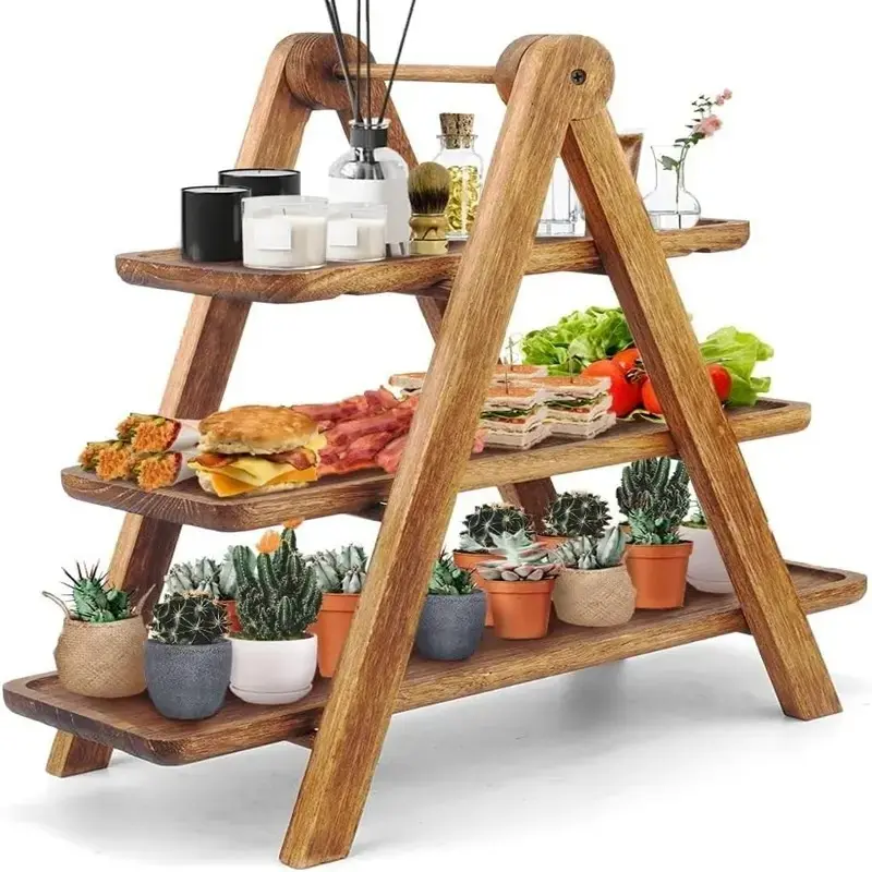 3-Tier Acrylic Serving Tray Set, No Plug Needed, Ideal for Home, Hotel, Restaurant Buffets, Kitchen Organizer, Modern Kitchenware, Display Shelf, Display Rack, Durable Storage