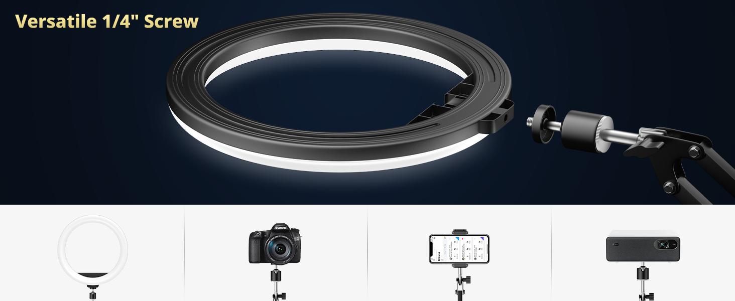 UBeesize 10" Ring Light Kit with Overhead Phone Mount, LED Selfie Light with Stand and Phone Holder, Desk Light for iPhone, Desk Tripod for Video Recording, YouTube, TikTok, Live Stream, Cooking, Vlog, Makeup, Nail Art & Drawing for Artists