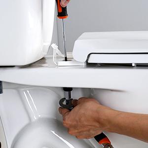 Hibbent 2 PCS Universal Toilet Seat Bolts Kit, Heavy Duty Stainless Steel Toilet Bolts with Extra Long Downlock Nuts Rubber Washers Gaskets, Easy to Install -Bathroom Toilet Repair Screw