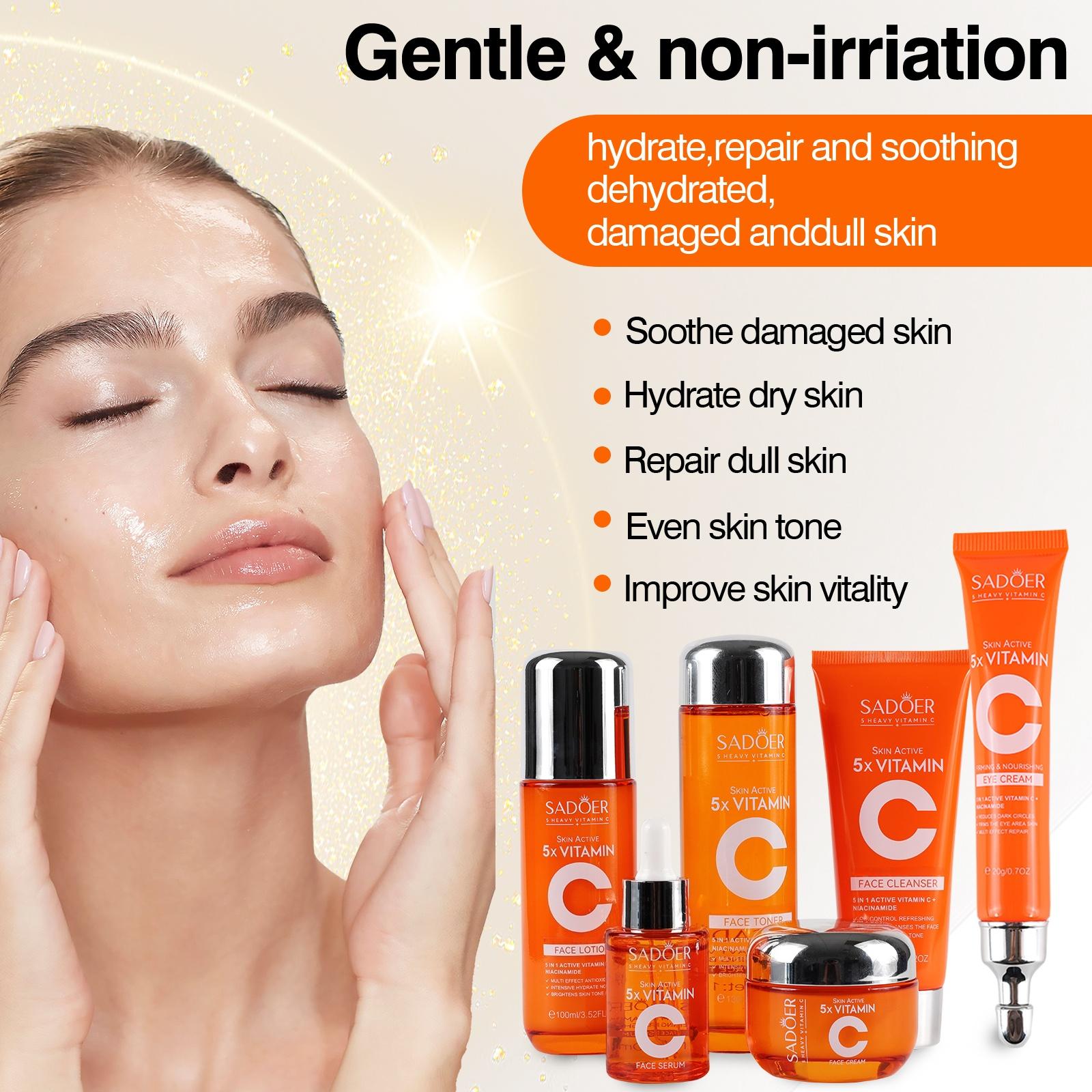 SADOER 5X Vitamin C 6-in-1 Total Care Skincare Set - Cleanser