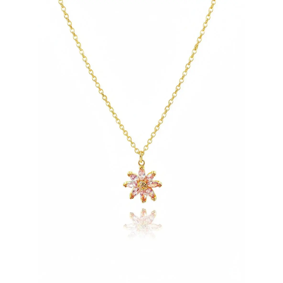 Pink Daisy Dreams Gold-Filled Necklace