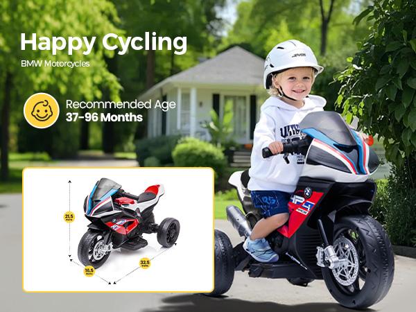 PHI VILLA Kids Electric Motorcycle with BMW Authorized, 12V Ride on Toy for Toddlers Battery Powered 3-Wheel Stable Design with Horn, Music & LED Lights PHI VILLA Kids Electric Motorcycle with BMW Authorized, 12V Ride on Toy for Toddlers Battery Powered 3-Wheel Stable Design with Horn, Music & LED Lights