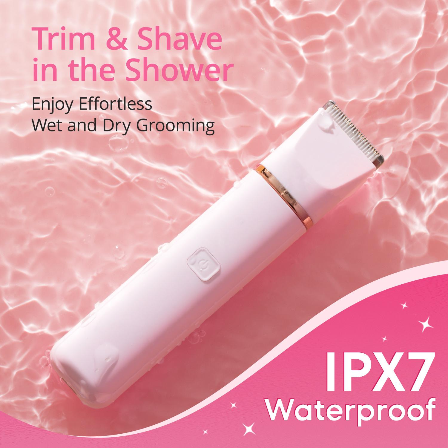 Bikini Trimmer for Women,Electric Razor & Shaver for Face, Body & Intimate Areas ,Hair Trimmer Ipx7 Waterproof Wet & Dry Use,Rechargeable Razor Travel Grooming Kit