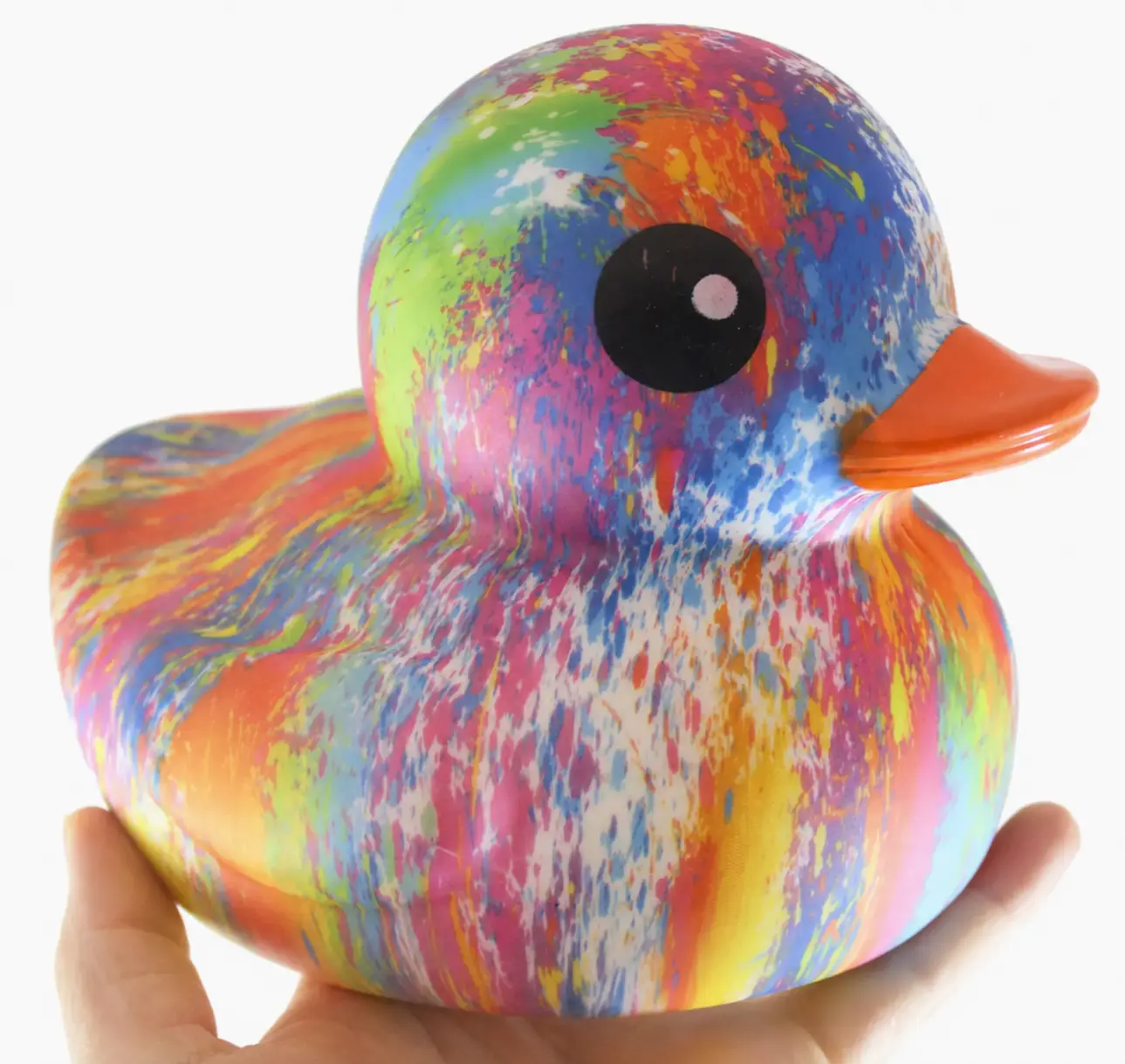 Jumbo Rainbow Splatter Rubber Duck