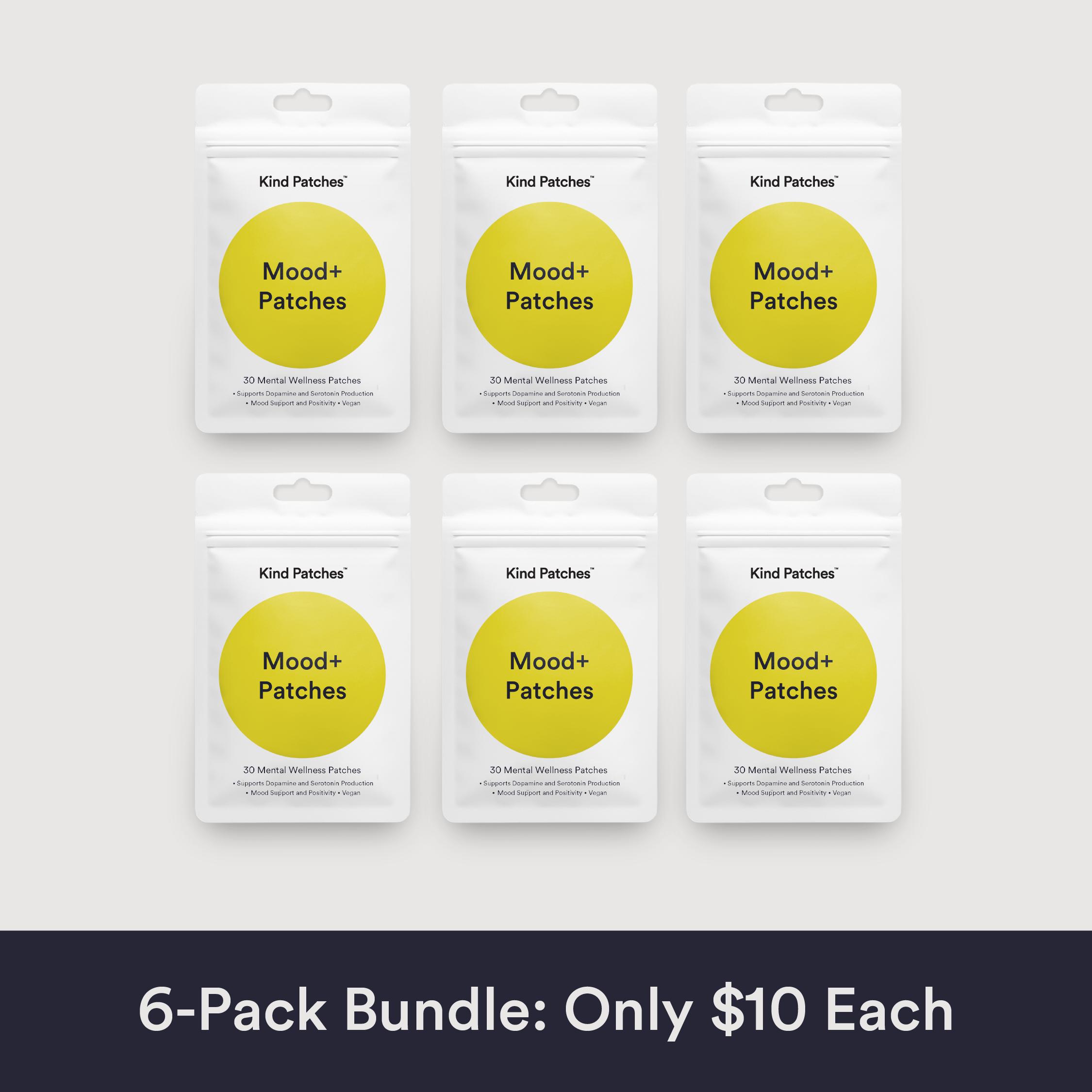 6 Packs of Kind Patches Mood+ Patches, Supports Dopamine and Serotonin Production, Mood Support, Vegan, 6 Months Supply