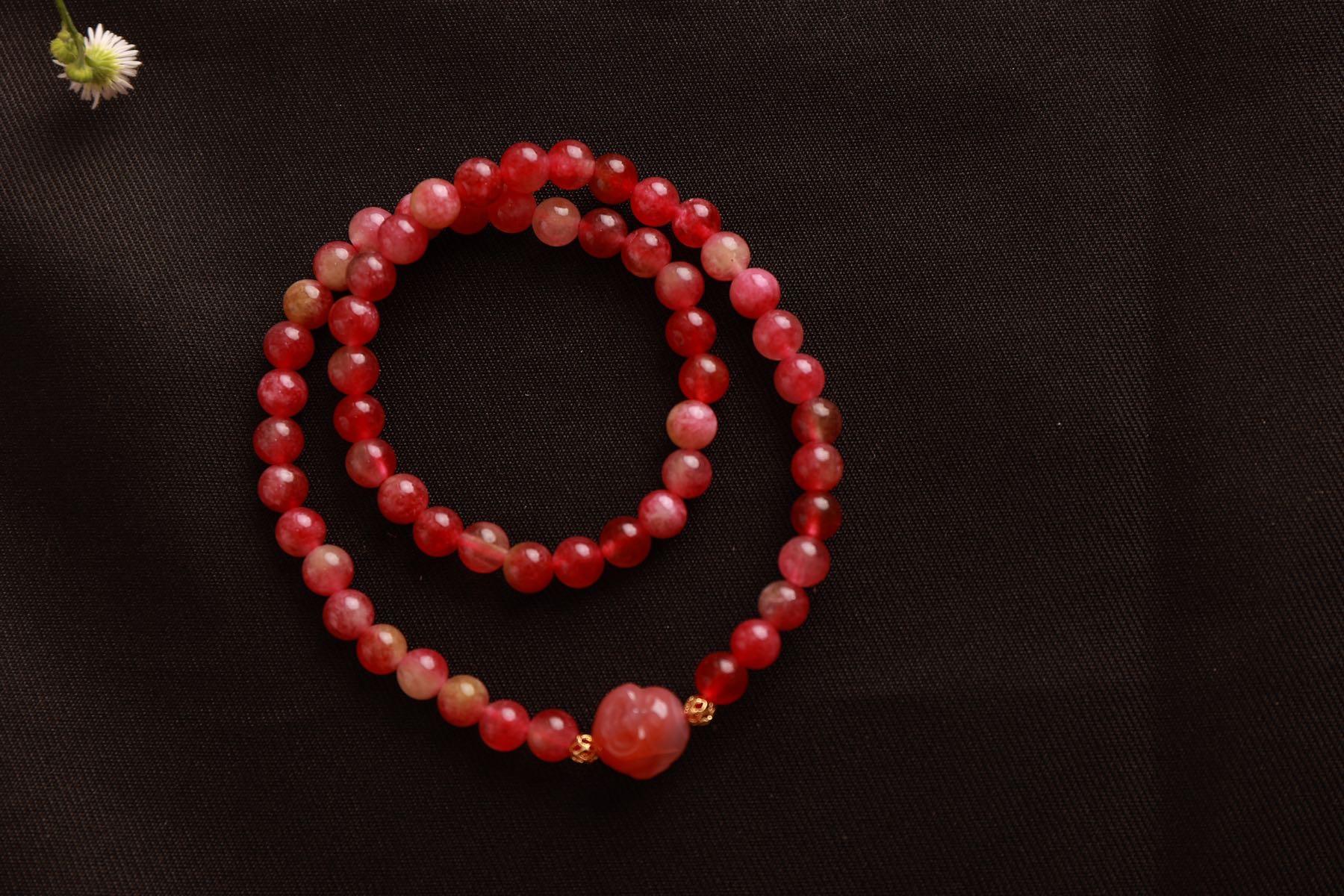 Watermelon Tourmaline Bracelet for Promoting Love and Emotional Healing