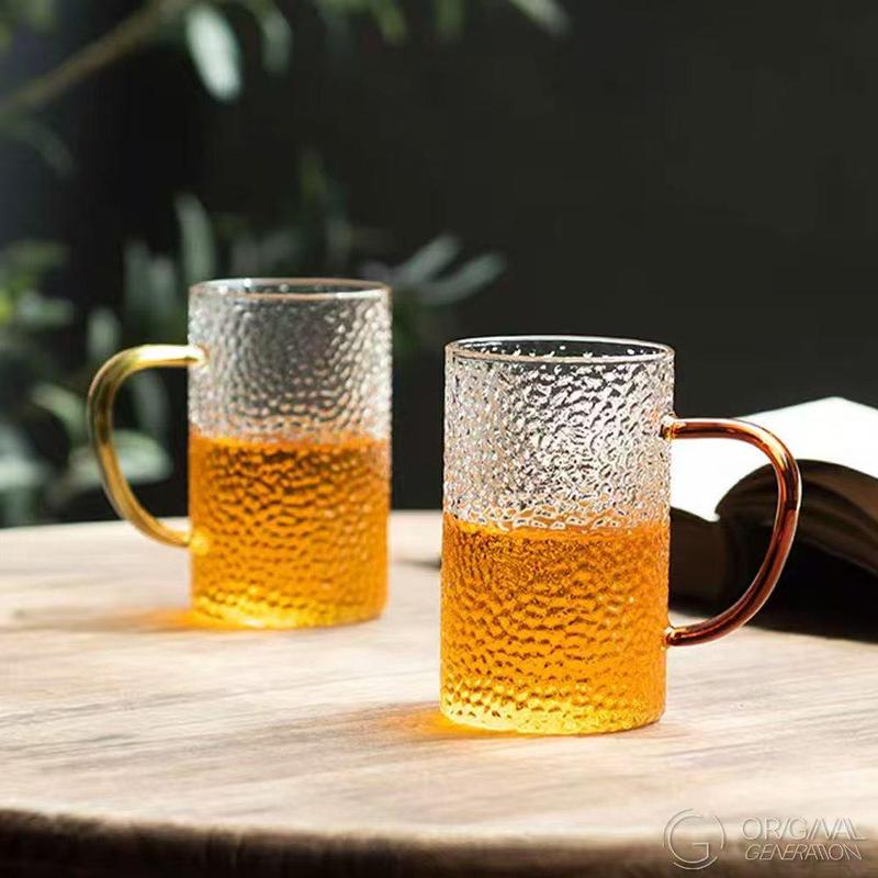 Heat-Resistant Hammered Glass Cup 380ml/12oz