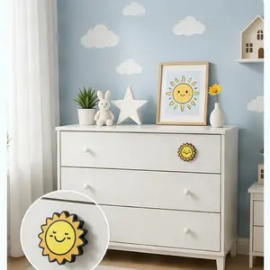 Cute Sun Sunshine Knob Pull Handle for Drawer Dresser Cabinet kids room decoration Includes Hardware