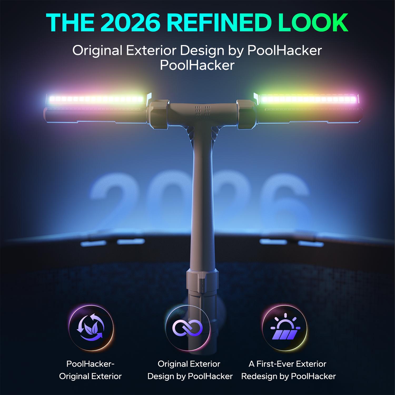 Solar Pool Fountain with Lights - Above/Inground Pool Fountain Lights with Remote Control, Adjustable Sprinkler Fountain with Dual Spray Heads, Auto Light Sensing, Pool Outdoor Water