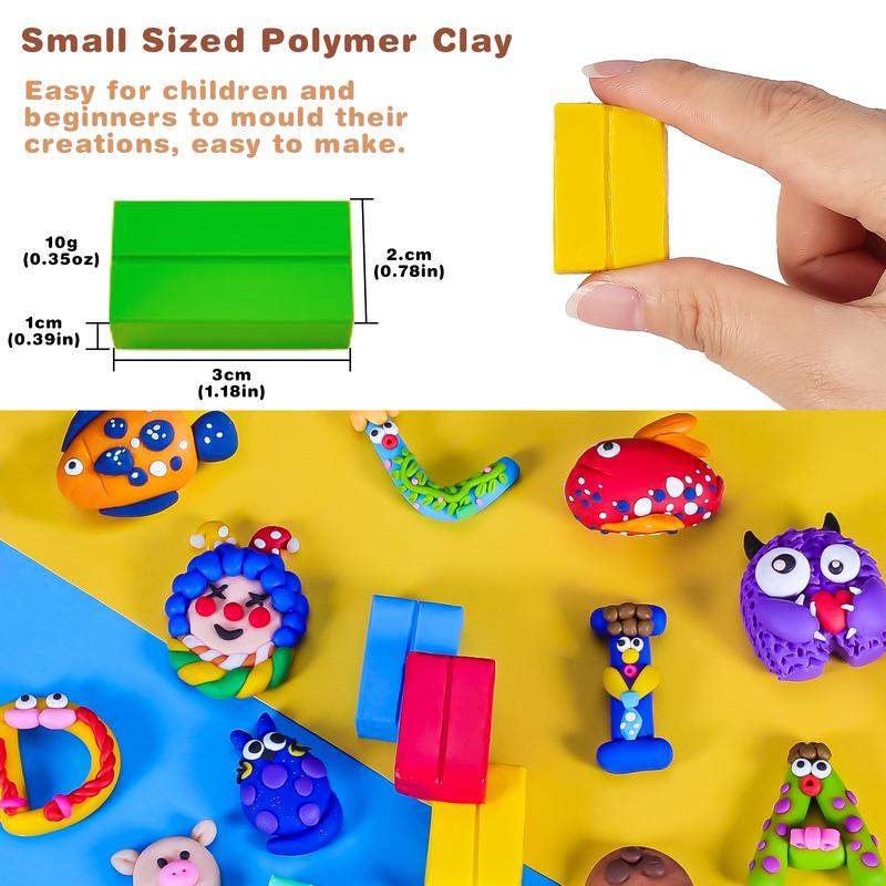 46/62/88/100 Pcs Polymer Clay Kit Creative Moldable Clay for Kids DIY Starter Kits Oven Baked Model Clay Non-Sticky with Sculpting Tools Craft Supplies Unique Gift for Children & Artists - Colorful Marker Set