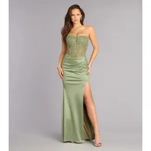 Valentina Formal Satin Corset Mermaid Dress