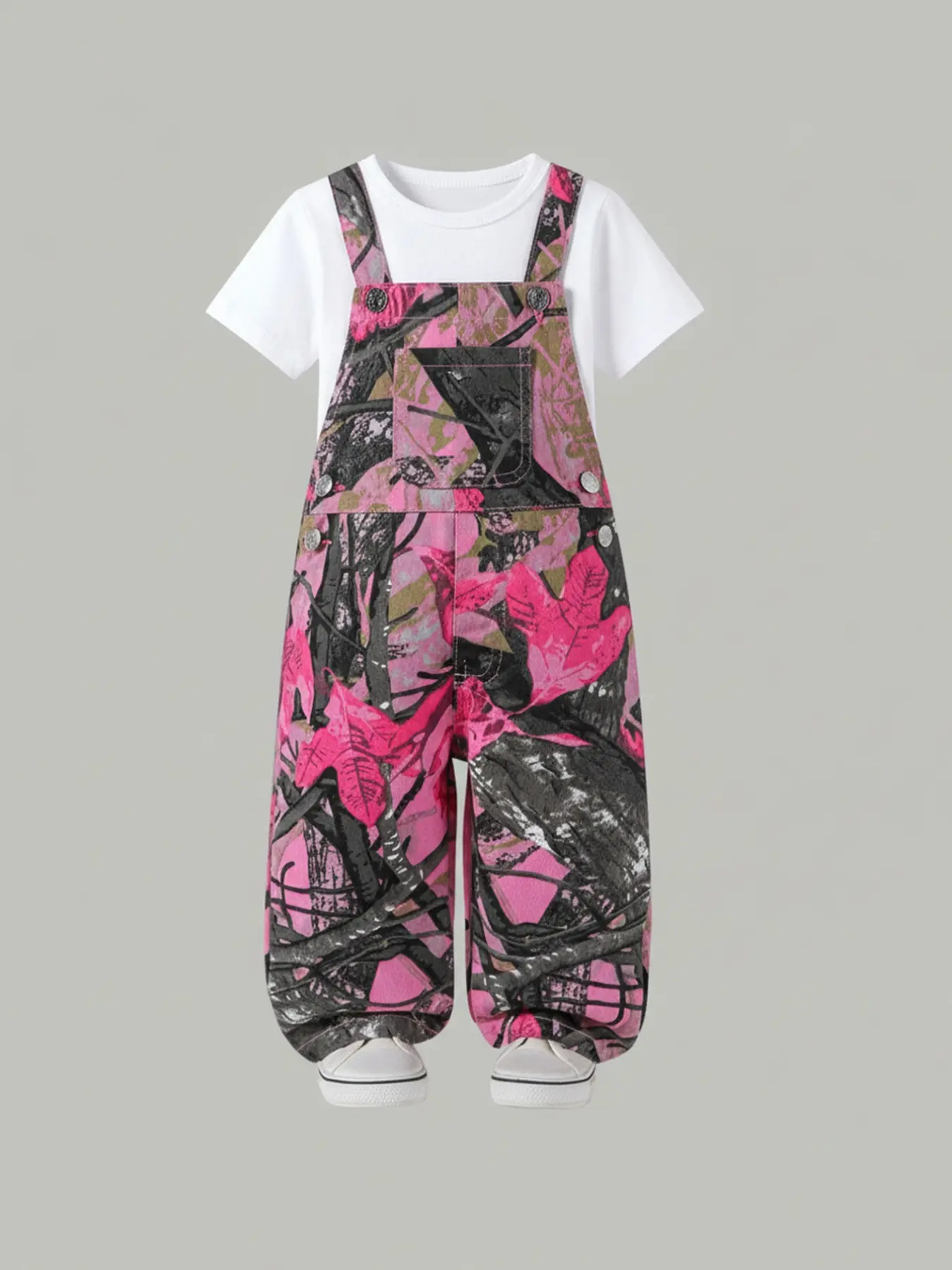 Baby Girl Floral Denim Overalls, Cute Vintage Style Bib Pants, Comfortable Washed Jeans for Daily Wear, Fashionable Toddler Baby Clothes Girl, Baby Clothing