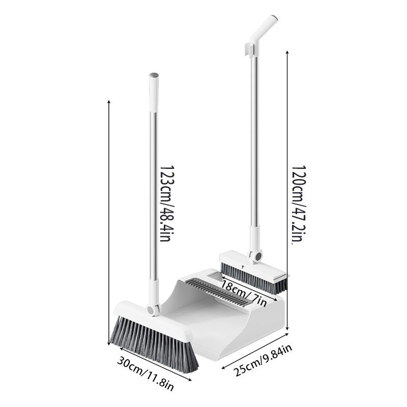3-in-1 High-Efficiency Ergonomic Long Handle Floor Cleaning Kit Durable Broom Dustpan & Brush Set for Home Office School Dorms with Extended Scraper Non-Stick Hair Foldable Storage 3-in-1 High-Efficiency Ergonomic Long Handle Floor Cleaning Kit Durable Broom Dustpan & Brush Set for Home Office School Dorms with Extended Scraper Non-Stick Hair Foldable Storage