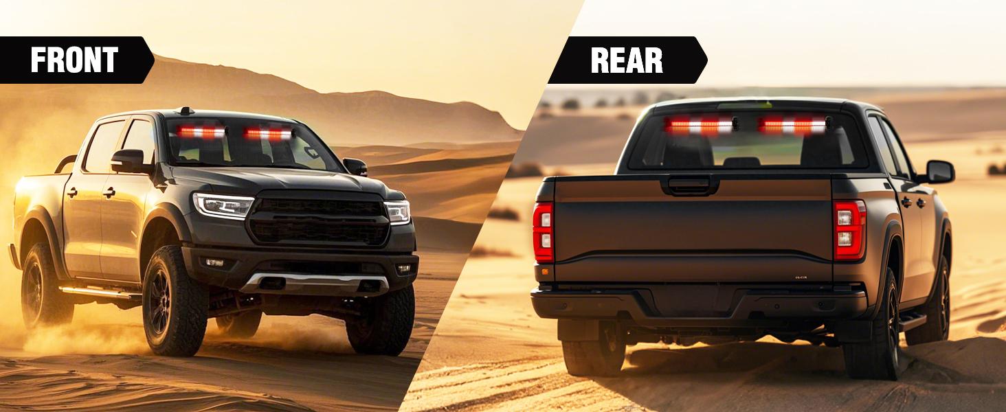 Nilight 144 LED Strobe Traffic Advisor Light Bar Red White with Controller 2 in 1 Automotive  Warning Flashing  Windshield Lights Bars for Cars Tow Plow Trucks Construction Vehicles