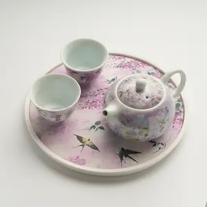 Famille Rose Swallows Returning Home Teapot Set