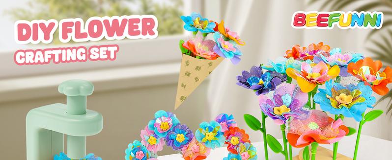 DIY Flower Bouquet Craft Kits Toys, DIY Crafts Toys for Kids, Fabric Flower Bouquets for Girls, Educational Activity for Birthdays Christmas Gifts Toddler Girl DIY Flower Bouquet Craft Kits Toys, DIY Crafts Toys for Kids, Fabric Flower Bouquets for Girls, Educational Activity for Birthdays Christmas Gifts Toddler Girl