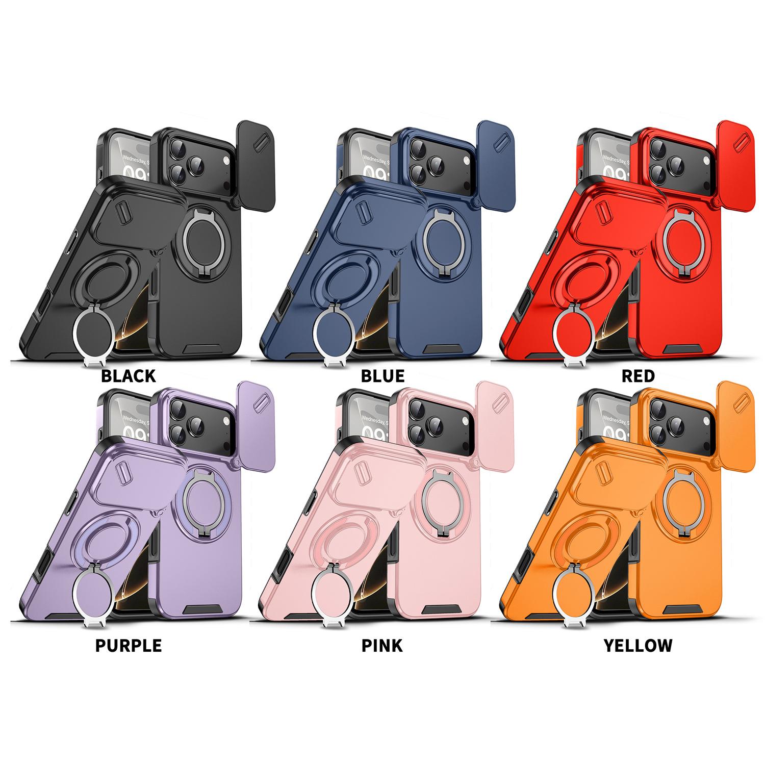 [Free !ship] for iPhone 17 Pro Max For iPhone Air 16 Pro Max 15 14 13 12 11 For MagSafe Case Magnetic Ring Stand Case Slide Lens Cover Ring Kickstand Holder Military Grade Shockproof Camera Protective Cover