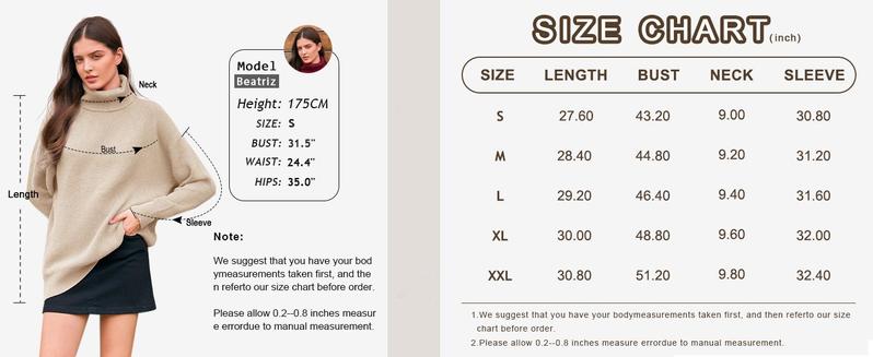 Imily Bela Soft Grunge Cozy & Aesthetic Sweater | Women's Batwing Sleeve Turtleneck, Chunky Oversized Jumper