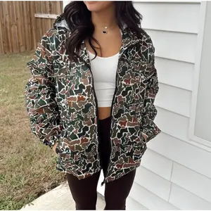 2025 new camouflage long sleeved zipper rainproof jacket, women's casual shirt, women's hoodie Tops Womenswear Sweatshirts Comfort